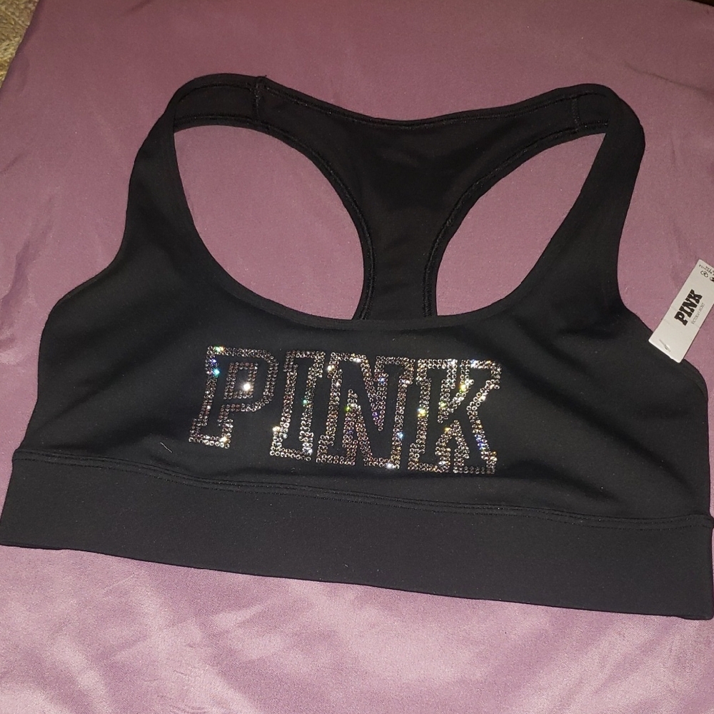 PINK Victoria's Secret Black Sports Bra
